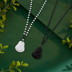 2 шт. 2-цветная имитация драгоценного камня из смолы с подвеской в виде Будды Майтреи&nbsp;NJEW-HY0001-10A