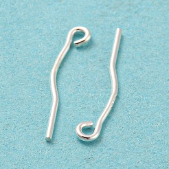スターリングシルバーアイピン925本  s925スタンプあり  銀  21ゲージ  15x2.5mm  穴：1mm  ピン：0.7mm&nbsp;STER-Z004-02A