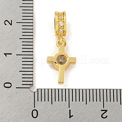 Латунные микропаве прозрачные подвески с фианитом&nbsp;LS-KK-U007-02G-09