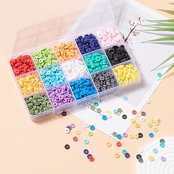 105гр 15-хцветные бусины из полимерной глины ручной работы CLAY-YW0001-43