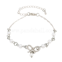 Armbänder aus einer Legierung mit Mikropavé-Fassung aus klaren Zirkonia und Schleifenverschluss für Damen&nbsp;AL-CBA3C8B-07A-P