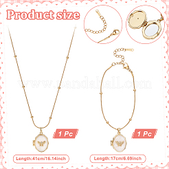 2 комплект из ожерелий и браслетов из нержавеющей стали&nbsp;SJEW-NB00001