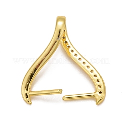Rack placcatura ottone micro pave cubic zirconia rompighiaccio pinch bails&nbsp;LS-KK-B056-01G