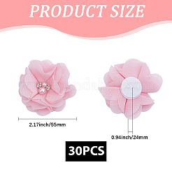 30 шт. полиэстер и пластик искусственный жемчуг и стразы цветочные украшения аксессуары&nbsp;DIY-SP0006-06C