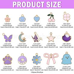 30шт 15 стиля подвески из сплава с эмалью&nbsp;ENAM-FS0003-36