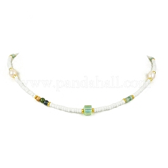 Collane con perline heishi di avventurina verde naturale&nbsp;NJEW-JN06249-01