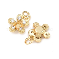 Латунные микропаве прозрачные кубические циркониевые подвески&nbsp;KK-G544-06G-02
