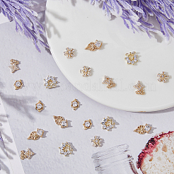 20 шт. 5 стиля латунных микропаве прозрачных кубических цирконий кабошоны KK-DC0003-25