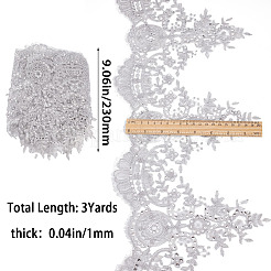 Блестящая вышивка цветок полиэстер кружевная отделка OCOR-GF0002-44A