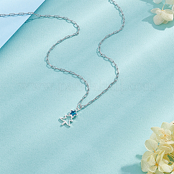 1 шт. 925 подвески из стерлингового серебра с темно-бирюзовым стеклом&nbsp;STER-BC0003-79P