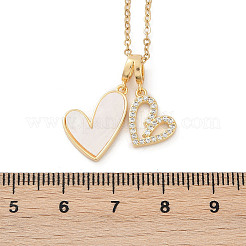 Ожерелья с подвесками из латуни с микропаве и кубическим цирконием NJEW-C076-13G