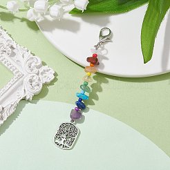 Decorazioni pendenti in lega di stile tibetano dell'albero della vita&nbsp;HJEW-JM01667-04