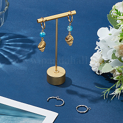 4 шт. двухцветная серьга-кольцо из нержавеющей стали STAS-LP0001-09