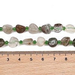 Cuarzo de lodolita verde natural / cuarzo de jardín / hebras de cuentas de cuarzo fantasma verde&nbsp;GG-CBA3A44-C05-02