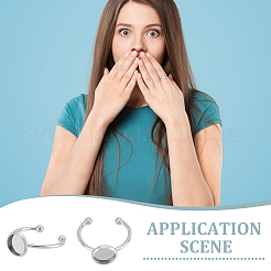 DIY Blanko-Kuppel-Sets aus Edelstahl zur Herstellung offener Manschettenringe&nbsp;DIY-UN0006-34B