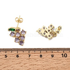Boucles d'oreilles pendantes en laiton pavé de zirconiums cubiques&nbsp;CU-CBA2AB4-02G