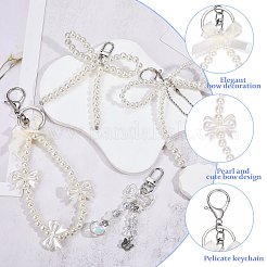 4шт 4 стиля бант пластиковый кулон украшение&nbsp;HJEW-SZ0001-39