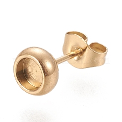 Montature per orecchini a bottone in acciaio inossidabile 304 con placcatura ionica (ip)&nbsp;X-STAS-K202-05A-G