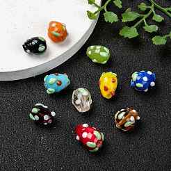 Ручной работы Lampwork 3 d клубника шарики LAMP-R109A-M