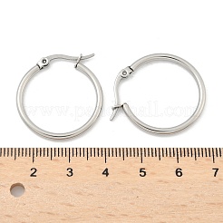 変色しにくい304ステンレススチールフープピアス  低刺激性のイヤリング  ステンレス鋼色  12ゲージ  24~26x2mm  ピン：0.7~1.3x0.68mm&nbsp;X-EJEW-F105-10P