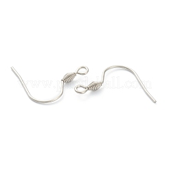 変色しにくい316サージカルステンレススチール製ピアスフック  耳ワイヤー  水平ループ付き  ステンレス鋼色  21mm  穴：2mm  20ゲージ  ピン：0.8mm&nbsp;X-STAS-M288-07P-A