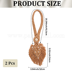 2 fermatende in macramè fatto a mano con foglie&nbsp;AJEW-CN0003-65B