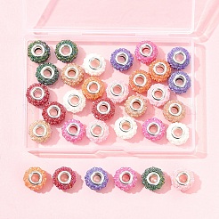 32 шт. 8 цвета AB смоляные розы европейские бусины RESI-FS0002-04