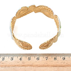 Браслеты-манжеты из нержавеющей стали Ocean 304 с эмалью для женщин&nbsp;LS-BJEW-F518-02G-G