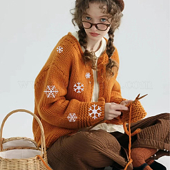 24 pieza de 6 estilos de copos de nieve de tela autoadhesivos bordados para coser apliques&nbsp;PATC-MA0001-11