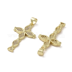 Messing micro pave klare zirkonia anhänger&nbsp;KK-H466-09G-01