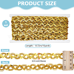 Ruban de bordure en dentelle ondulée en nylon scintillant&nbsp;OCOR-WH0105-018A