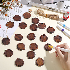 20 Stück Cabochon-Fassungen für Holzanhänger&nbsp;WOOD-AR0001-55