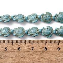 Brins de perles synthétiques teintes en turquoise&nbsp;G-B184-D02-01