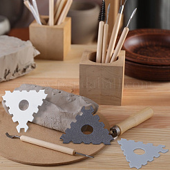 3 set di 3 utensili per la rifinitura della ceramica in plastica tutto in uno&nbsp;CELT-UN0001-07