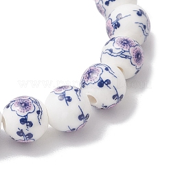 Bracelets extensibles en perles rondes en céramique et porcelaine imprimées à la main pour femmes&nbsp;BJEW-JB12091-01