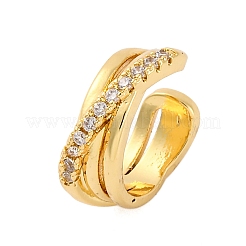 Серьги-манжеты из латуни с микропаве и прозрачным циркониевым покрытием для женщин EJEW-C125-29G