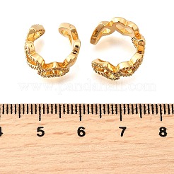 Латунные серьги-манжеты из прозрачного кубического циркония&nbsp;EJEW-F370-31G