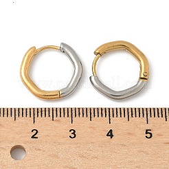 Двухцветные серьги-кольца из нержавеющей стали 304&nbsp;EJEW-P313-01B-G