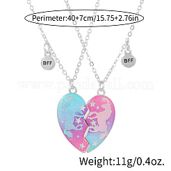 2 шт. сплав цветной эмали магнитный единорог сердце кулон дружба ожерелья для женщин&nbsp;FS-WGC6FE6-01