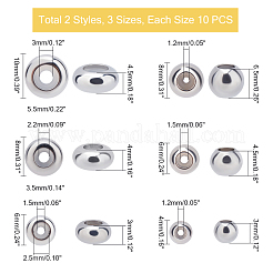 60 шт. 6 бусины из нержавеющей стали 201 STAS-DC0004-89