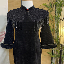 1 м полиэстеровая кружевная лента с вышивкой цветов&nbsp;OCOR-LP0003-49B