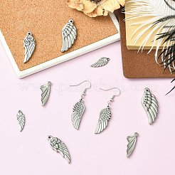10個5スタイル304ステンレススチールペンダント  ウイング  ステンレス鋼色  20~35x9~15mm  2個/スタイル&nbsp;STAS-CJ0003-46