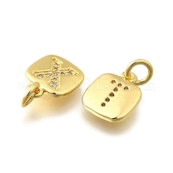 26шт латунные подвески из кубического циркония с микро-паве KK-R218-03G