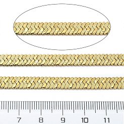 イオンプレーティング（IP）304ステンレススチールヘリンボーンチェーン  ハンダ付け  スプールで  ゴールドカラー  6x1mm&nbsp;CHS-E030-03G
