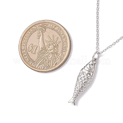 Женские ожерелья-цепочки с подвеской в виде рыбы из латуни&nbsp;NJEW-JN05412