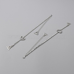 Регулируемые бретельки бюстгальтера со стразами и цепочкой из сплава в форме сердца DIY-WH0304-739P