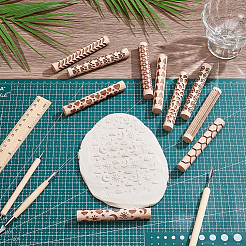 10 Stück 10 Arten von Nudelholz aus Holz&nbsp;DIY-UN0007-91
