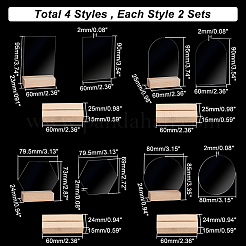 8 ensemble de 4 porte-cartes en acrylique transparent et porte-cartes en bois&nbsp;AJEW-PH0004-07