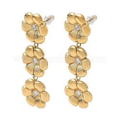 Pendientes colgantes de una sola fila con diseño floral&nbsp;SA-CBA4051-02G