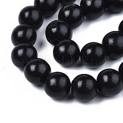 Окрашенные распылением нити бус из натурального дерева WOOD-S053-57A